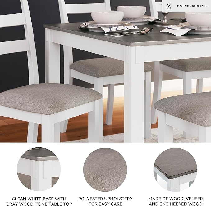 Signature Design by Ashley Stonehollow Modern Farmhouse Dining Table - Image 3