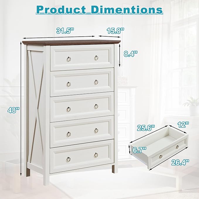 31.3" Farmhouse Sideboard Buffet Cabinet - Image 2