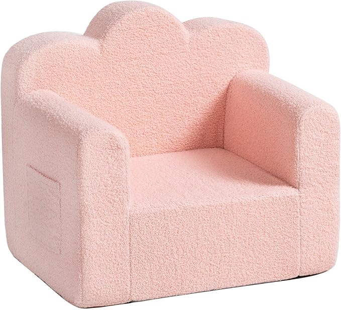 Tiita Kids Couch Sherpa Toddler Chair, Cloud-Like Comfy Kids Sofa Toddler by TiitaHome