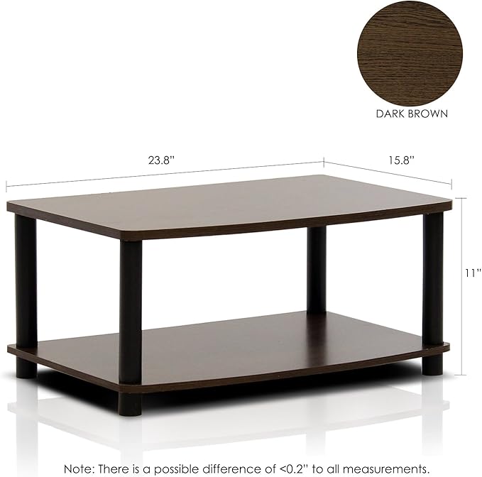 Furinno Turn-N-Tube 2-Tier TV Riser, Small Elevated No Tools TV Stand - Image 3