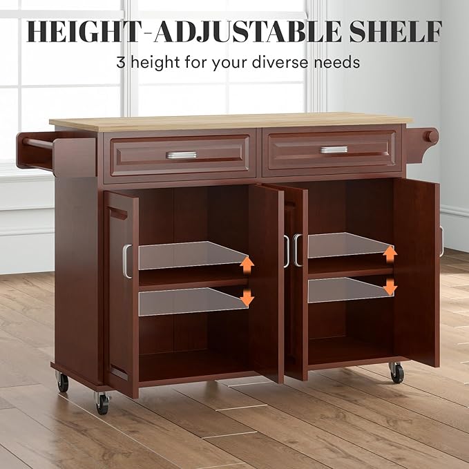 Rovibek Kitchen Island On Wheels Rolling Islands - Image 6
