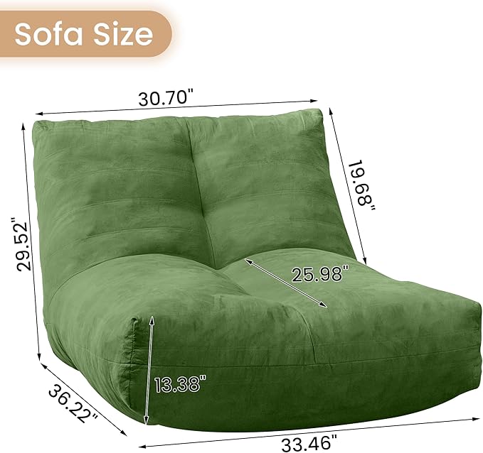 Bean Bag Chair Lazy Bean Bag Sofa, Floor Beanbag Chairs - Image 2