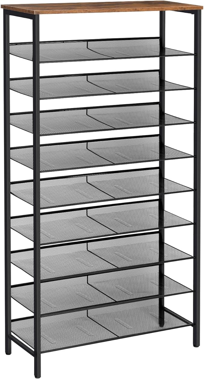 HOOBRO 10-Tier Shoe Rack, 29.5"L Shoe Shelf, Large Capacity Shoe Storage by HOOBRO