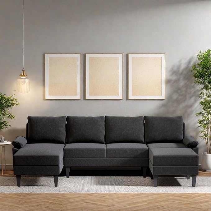 115 Inch U Shaped Sectional Couch - Image 4