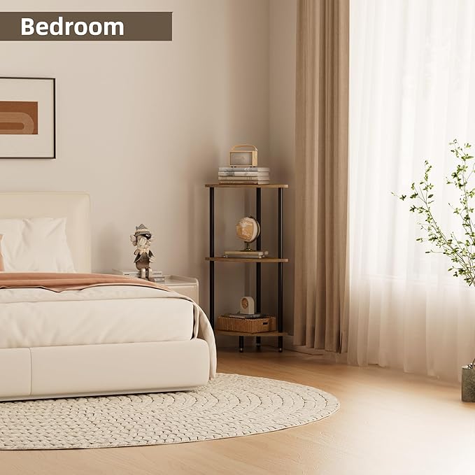 3 Tier Corner Shelf, Corner Bookcase - Image 5
