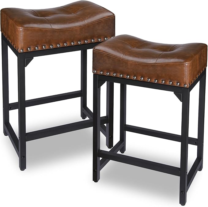 Bar Stools Set of 2, Counter Height Bar Stools by FLYZC