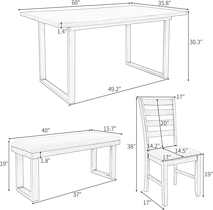 Ball & Cast 6 Piece Dining Table Set - Image 3