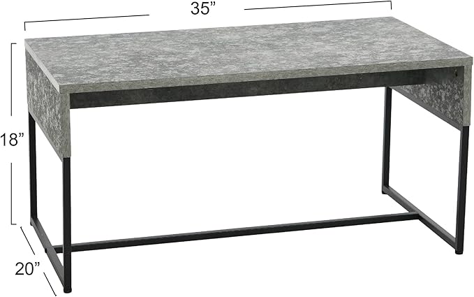 Household Essentials Wrap Rectangular Coffee Table Rustic Slate Concrete and - Image 3