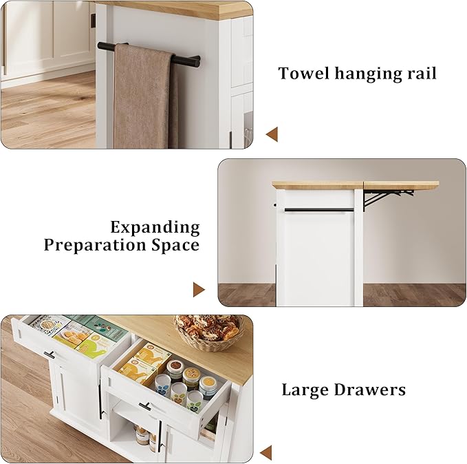 Mobile Modern Storage Island, Rolling Kitchen Island - Image 8