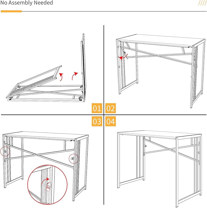 32 inch Small Folding Computer Desk, Writing Gaming Computer Desk - Image 4
