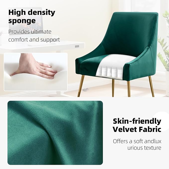 Velvet Dining Chairs Set of 2, Furniture Collection Modern Contemporary - Image 4