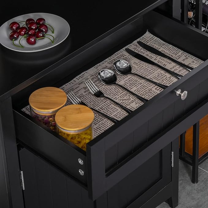 HOMCOM Elegant Buffet with Hutch, Kitchen Pantry Storage Cabinet with Framed - Image 10