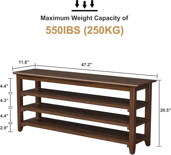 Wooden Storage Shoe Bench, Entryway Bench - Image 2