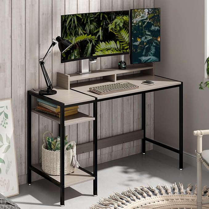 Computer Desk Gaming Desk with Monitor Stand, Home Office Desk Suitable - Image 2