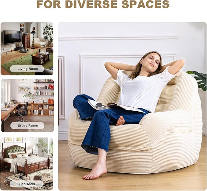 Giant Bean Bag Chair with Armrests - Image 8