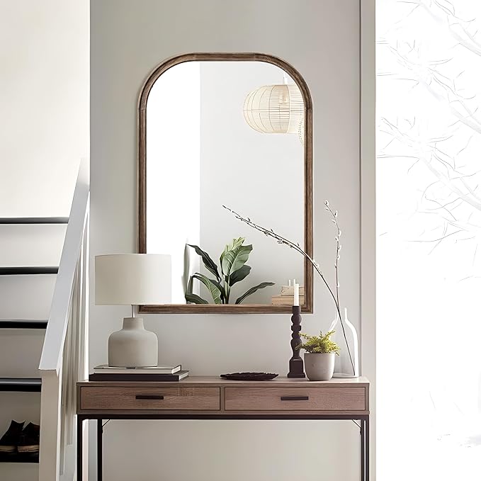 24"x36" Solid Wood Bathroom Mirror Tempered Glass - Image 3