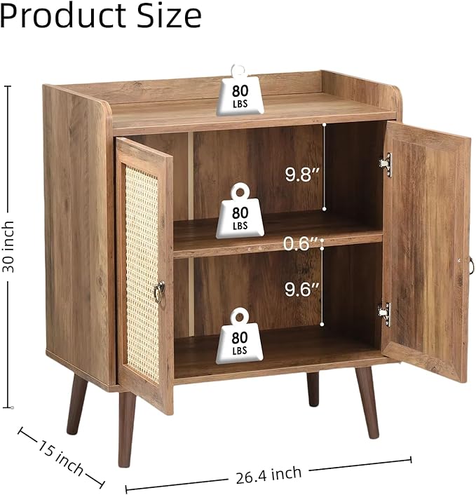 Buffet Cabinet, Rattan Storage Cabinet - Image 2