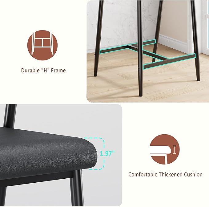 GarveeHome Counter Height Bar Stools Set of 2 - Image 7
