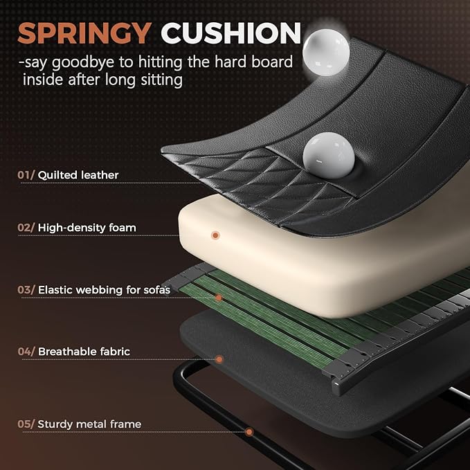 COMHOMA Leather Office Chair Ergonomic Computer Gaming Chair - Image 4