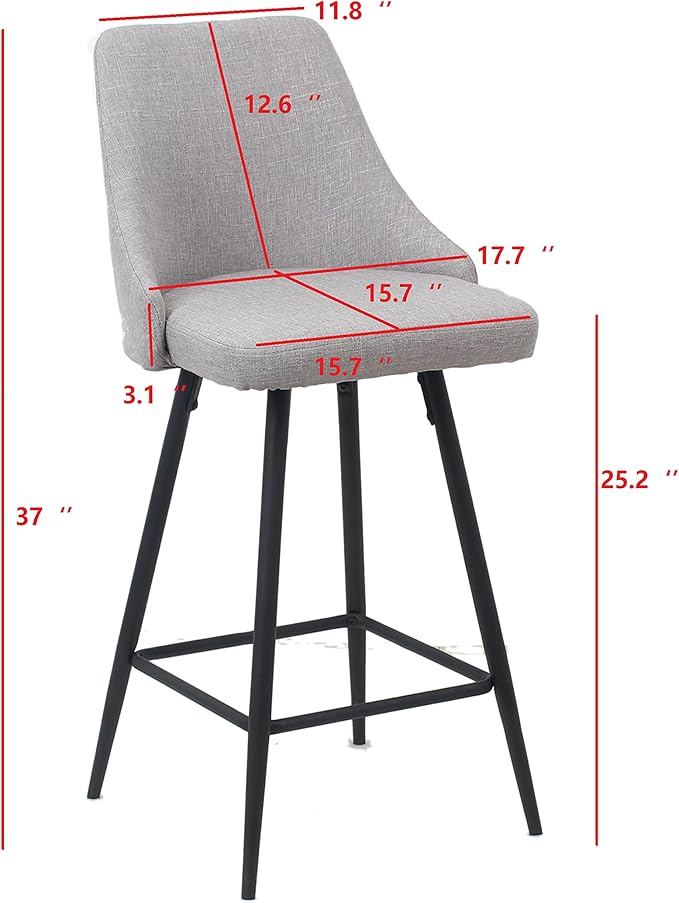 BTEXPERT Set of 2 Pack, Premium upholstered Dining 25" Seat Height High Back - Image 3