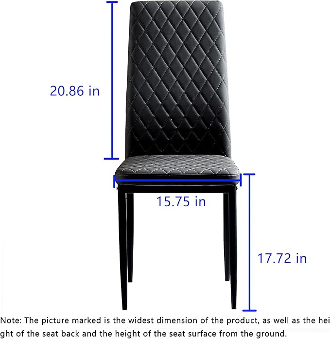 JT Modern Minimalist Dining Chair Fireproof Leather Sprayed Metal Pipe Diamond - Image 3