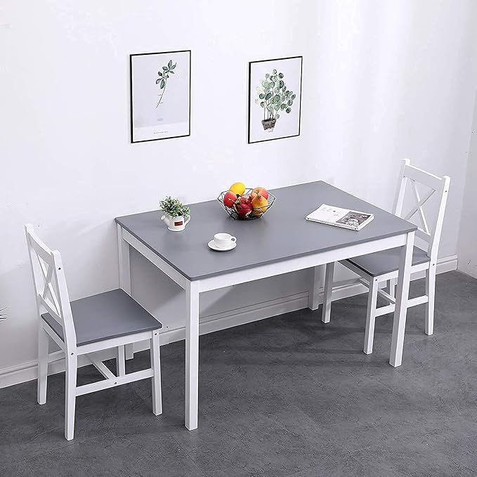 soges Dining Table Set for 4, 42.5 inch Pine Wood Dining Room Table - Image 6