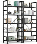DUMOS 5 Tier Book Shelf Tall Modern Bookcase Set of 2 by DumosLifestyle