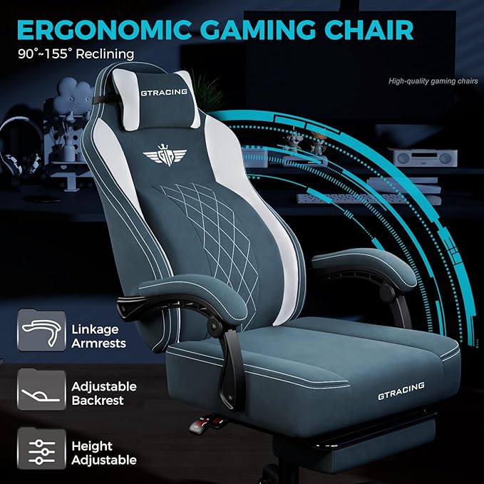 GTPLAYER Big and Tall Gaming Chair Breathable Fabric Computer Chair - Image 6