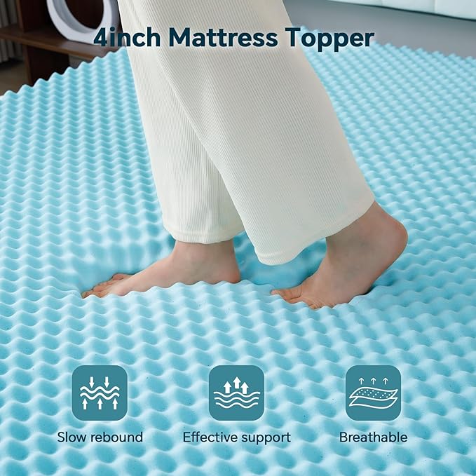 4 Inch Memory Foam Mattress Topper Full Size - Image 4