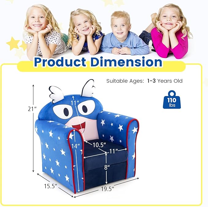 Costzon Kids Couch, Children's Sofa Armrest Chair - Image 3