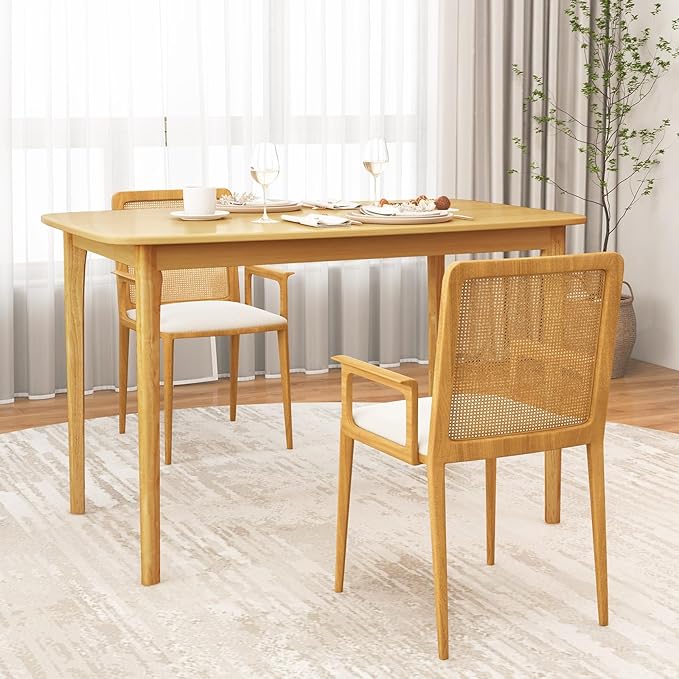 COSTWAY Dining Table, 48” Wooden Rectangular Kitchen Table - Image 5