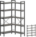 Huuger 5 Tier Bookshelf, L Shaped Corner Bookshelf by Huuger