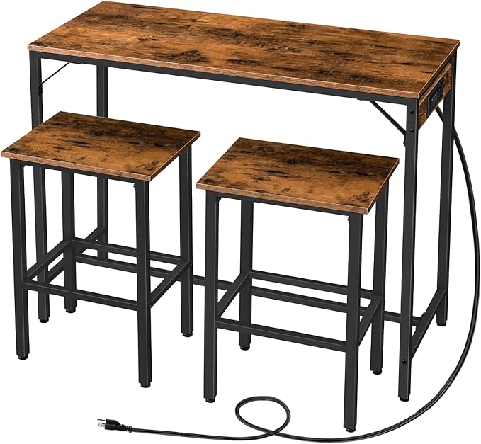 HOOBRO Bar Table and Chairs Set, 39.4" Dining Table Set by HOOBRO