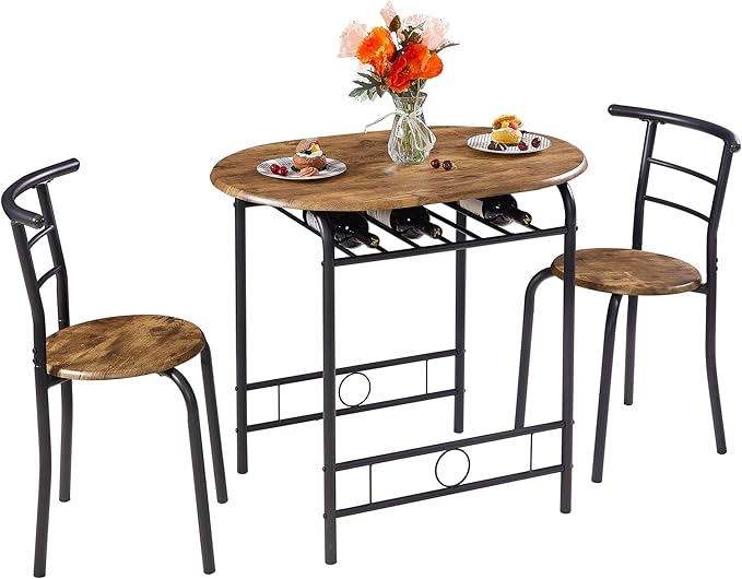 VECELO 3-Piece Dining Table Set by VECELO