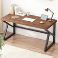IBF Solid Real Wood Large Computer Desk, 60” Rustic Natural Home Office Desk by IBF