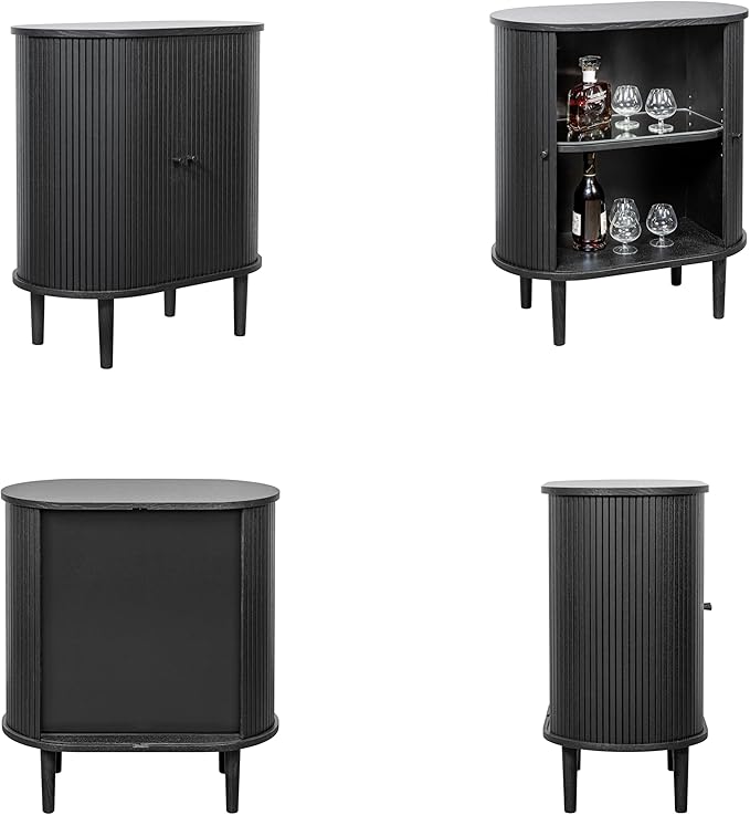 WERMO 28'' Black Bar Cabinet - Image 6