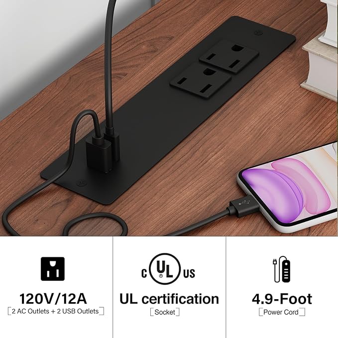 Floating TV Stand with Led Lights, 71 inch Wall Mounted TV Shelf with Power - Image 6