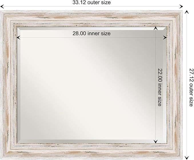 Amanti Art White Bathroom Mirror - Image 4