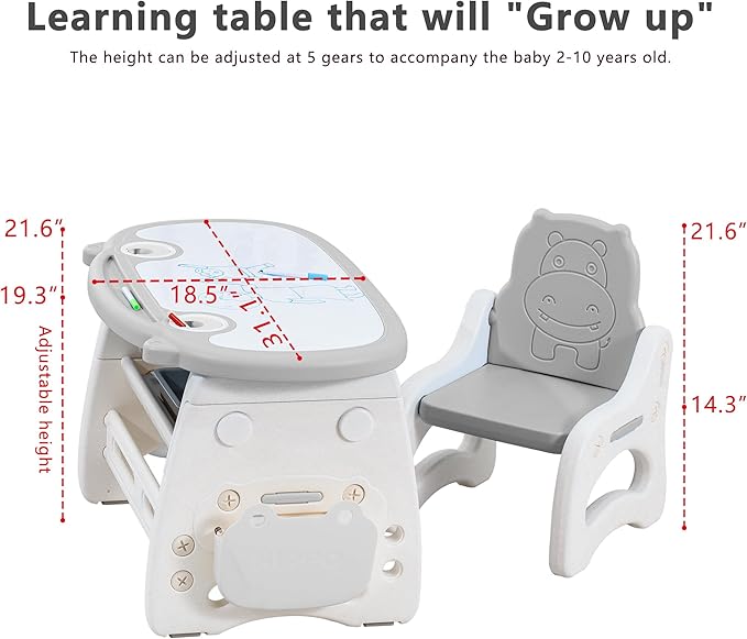 Kids Table and Chair Set The Table Can Be Graffiti and The Height Can Be Raised - Image 2