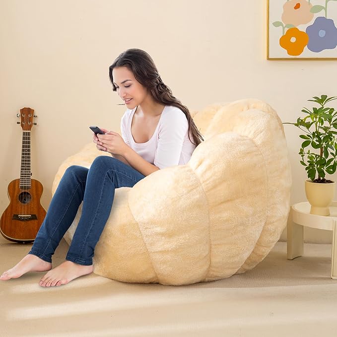 Pumpkin Bean Bag Sofa Chair for Adult, Beanbag Couch - Image 3