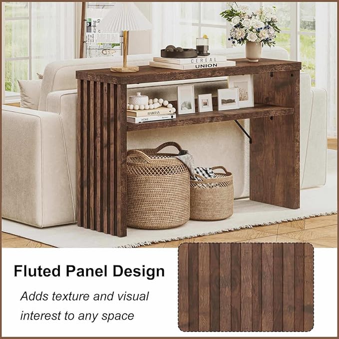 BON AUGURE Entryway Table, Console Table Behind Couch, Wood Sofa Tables - Image 3