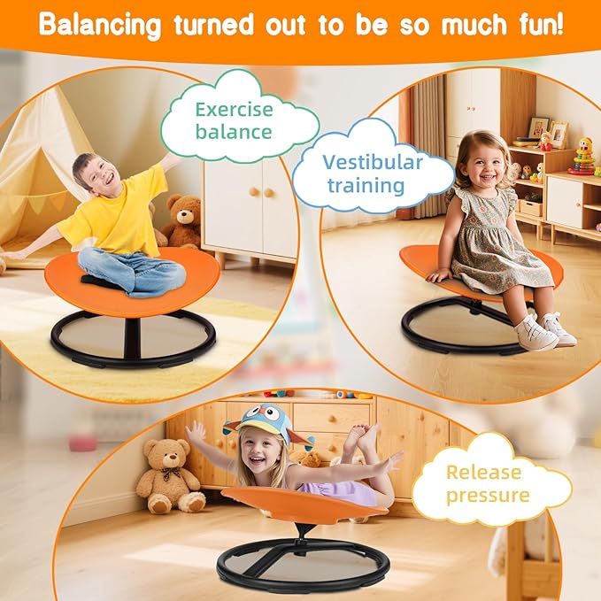Sensory Spinning Chair for Autistic Kids, Training Body Coordination Sit and - Image 3