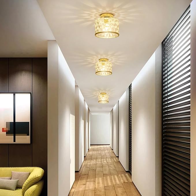 Gold Flush Mount Ceiling Light - Image 9