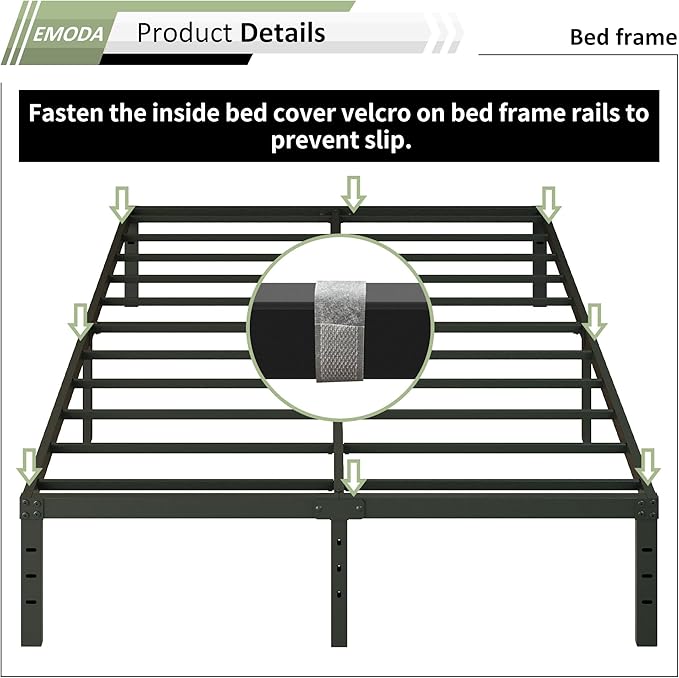 EMODA 14 Inch Full Size Bed Frame - Image 5