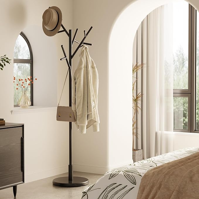 Coat Rack, Solid Wood Coat Rack Freestanding - Image 3