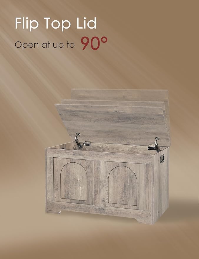 DINZI LVJ Storage Chest, 31.5”Wooden Storage Box - Image 4