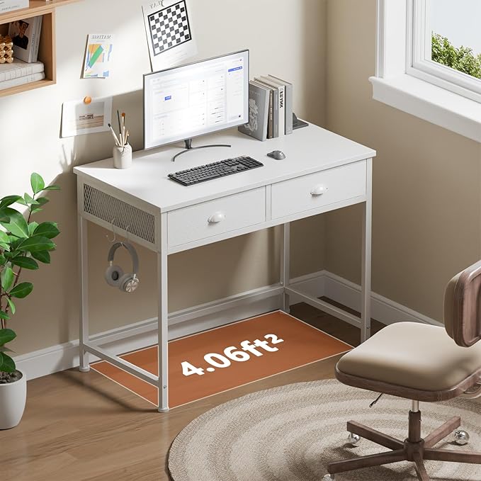 Furologee White Small Computer Desk - Image 2