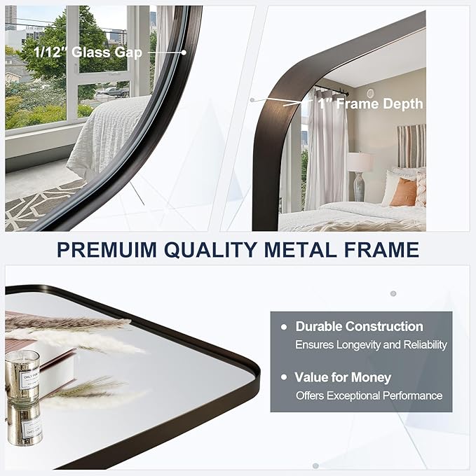 ANDY STAR Bronze Bathroom Mirror, 24x32 Oblong Vanity Mirror - Image 4