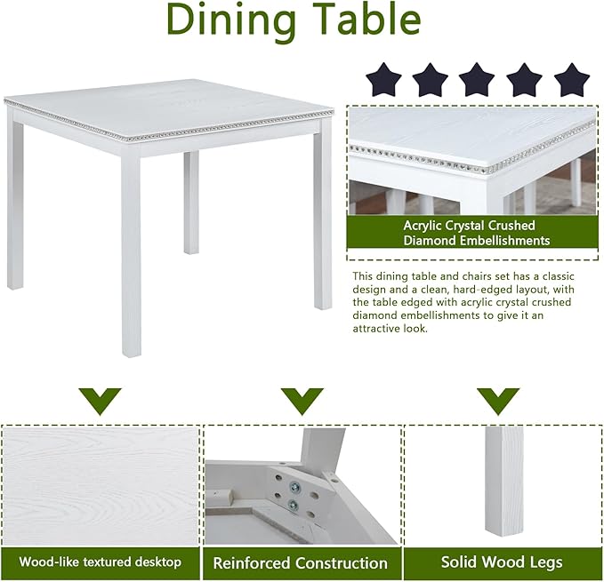 Ball & Cast 5 Piece Dining Table Set, Kitchen Table Set - Image 6