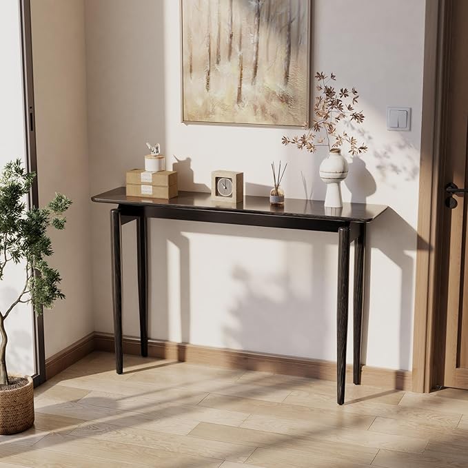 Wood Console Table Walnut Entryway Table, Thin Console Table, Sofa Tables - Image 5